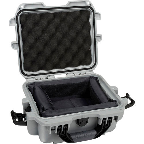 Nanuk 905 Case w/Padded Divider, 12-1/2 L x 10 W x 6 H, Silver