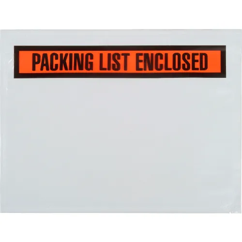 Panel Face Envelopes, "Packing List Enclosed" Print, 7"L x 51/2"W