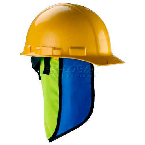Ergodyne Chill-Its® Evap. Hard Hat Neck Shade W/Cooling Towel, Lime, 12523