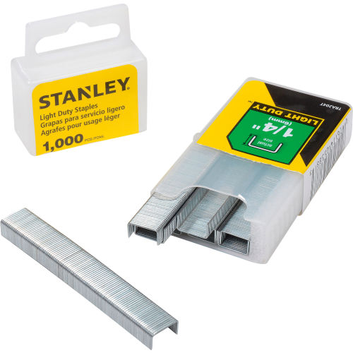 Stanley TRA204T Light Duty Wide Crown Staples 1/4", 1,000 Pack