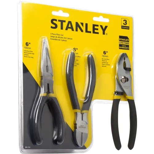 Stanley 84-114 3 Piece Basic Plier Set (Long Nose, Slip Joint