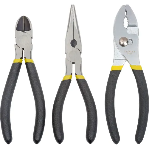 Stanley 84-114 3 Piece Basic Plier Set (Long Nose, Slip Joint, Diagonal)