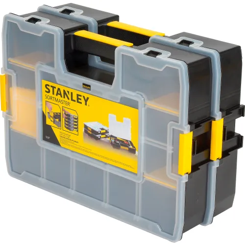 Stanley STST14027 SortMaster 17-3/8x13x3-1/2 17-Compartment Stackable  Small Parts Organizer