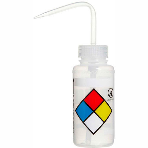 Bel-Art LDPE Wash Bottles 118080009, 250ml, Write On Label, Natural Cap, Wide Mouth, 4/PK