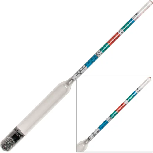 HB DURAC Triple Scale Beer and Wine Hydrometer, Glass