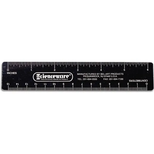 Bel-Art Fluorescent Ruler, Metric/English Scale, 15cm, 6"