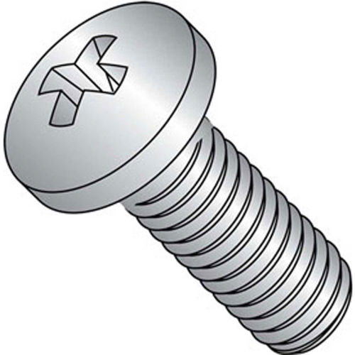 10-32 x 2" Machine Screw - Pan Head - Phillips - Steel - Zinc CR+3 - FT - Pkg of 100 - BBI 587464