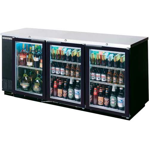 Glass Door Back Bar Refrigerator BB-G Series, 79&quot;W - BB78HC-1-G-B