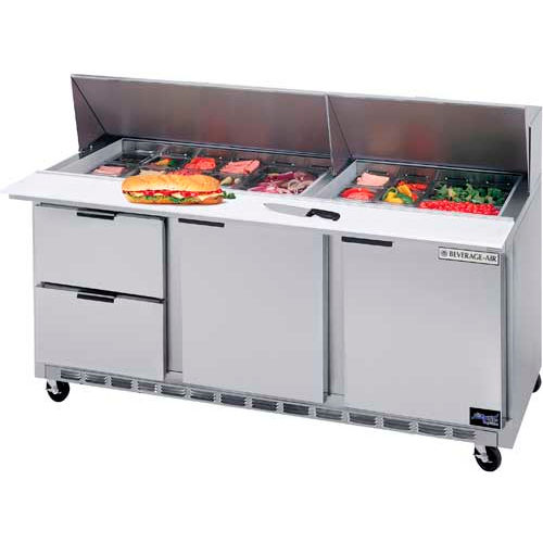 Food Prep Tables SPED72 Elite Series Mega Top w/ Drawers, 72&quot;W - SPED72HC-12M-2