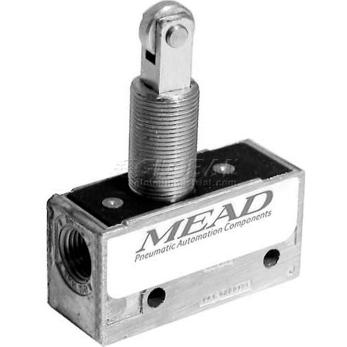 BimbaMead Air Valve MV25, 3 Port, 2 Pos, Mechanical, 1/8" NPTF Port, Roller Plunger Actr