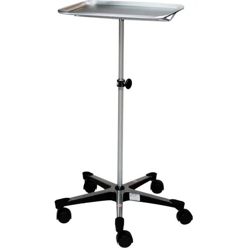 Height Adjustable Chrome 5-Leg IV Stand with Detachable Hook Top