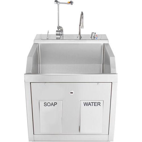 Blickman Single Station Wall Mounted Lodi Scrub Sink with Eyewash and