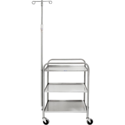 Blickman Medium Duty Utility Cart, 3 Shelves, 4 Side Lip, Width Wise