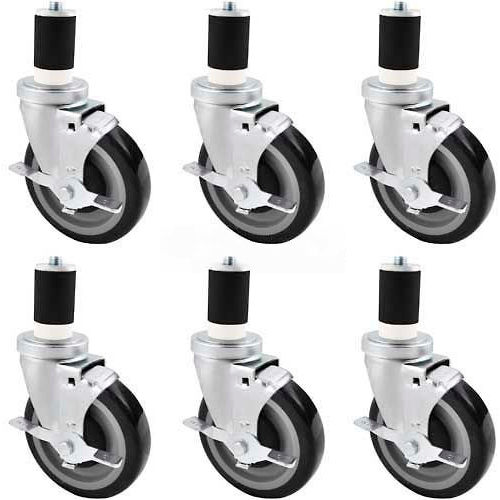 BK Resources Swivel Casters w/ Brakes for 84" & 96" Width Stainless Steel Workbenches