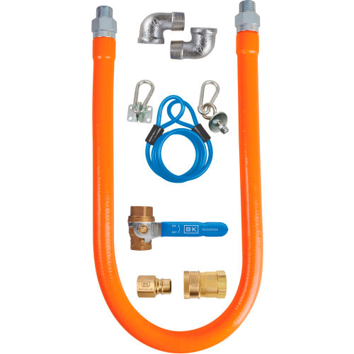 BK Resources 1&quot; x 48&quot; Commercial Gas Hose Kit CSA and ANSI Approved, BKG-GHC-10048-SCK3
