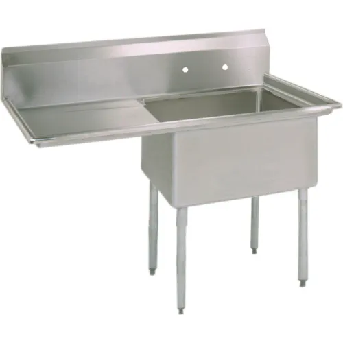 BK Resources® 1-Comp Sink, 18x18x12 Deep, 8 Faucet Holes, 18L