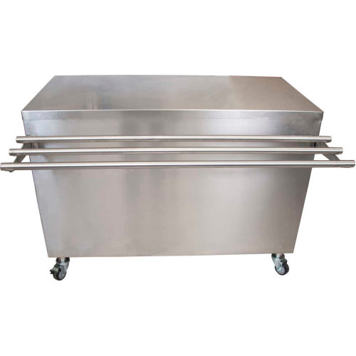BK Resources Stainless Steel Serving Counter with Hinged Doors and Drop Shelf 30X48