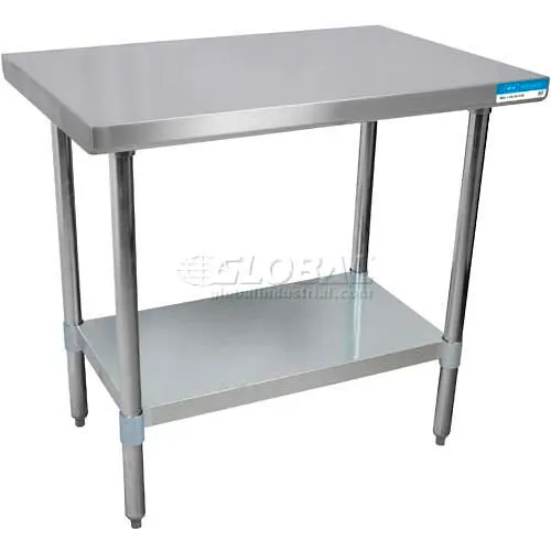 BK Resources 430 Stainless Steel Table, 48 x 30", Galvanized Undershelf