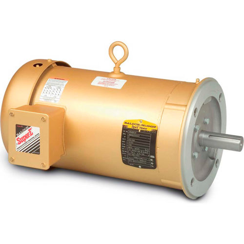 Baldor-Reliance 3-Phase Motor, VEM3610T-5, 3 HP, 3450 RPM, 182TC Frame, C-Face Mount, TEFC,575 Volts