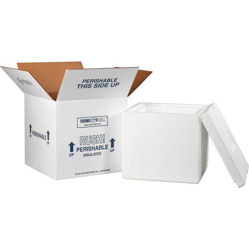 Foam Insulated Shipping Kit, 12"L x 12"W x 11-1/2"H, White