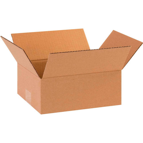 Global Industrial™ Flat Cardboard Corrugated Boxes, 8"L x 6"W x 2"H, Kraft - Pkg Qty 25