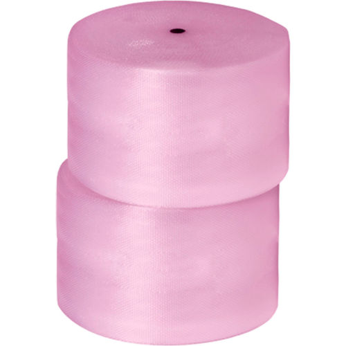 Global Industrial™ Non Perf. Anti Static Bubble Roll, 24"W x 250'L x 1/2" Thick, Pink, 2/Pk