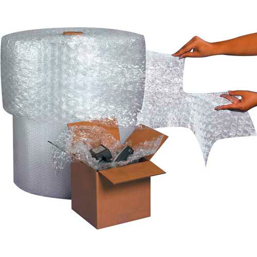Global Industrial™ Perforated Air Bubble Roll, 24"W x 750'L x 3/16" Thick, Clear, 2/Pack