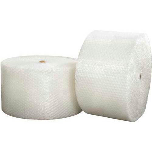 Global Industrial&#153; HD Non Perforated Bubble Roll, 24"W x 250'L x 1/2" Thick, Clear, 2/Pk