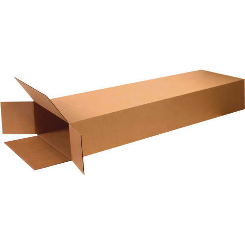 Global Industrial&#153; Side Loading Cardboard Corrugated Boxes, 14&quot;L x 4&quot;W x 68&quot;H, Kraft - Pkg Qty 10