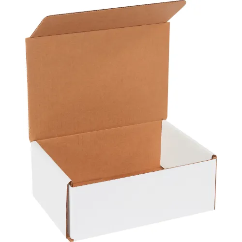Global Industrial™ Corrugated Mailers, 8"L x 6"W x 3"H, White Pkg Qty 50