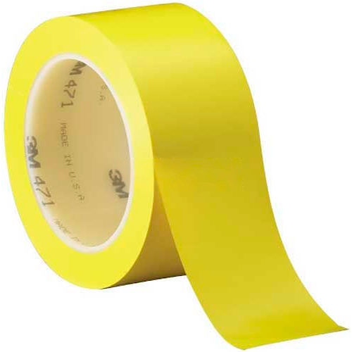 3M&#153; Solid Vinyl Tape Yellow 471 2&quot; x 36 Yds 5.2 Mil - 3/PACK