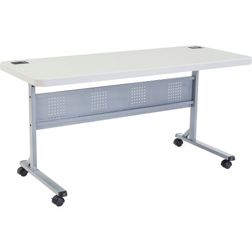 Interion&#174; 60" x 24" Blow Molded Foldable Training Table - Gray