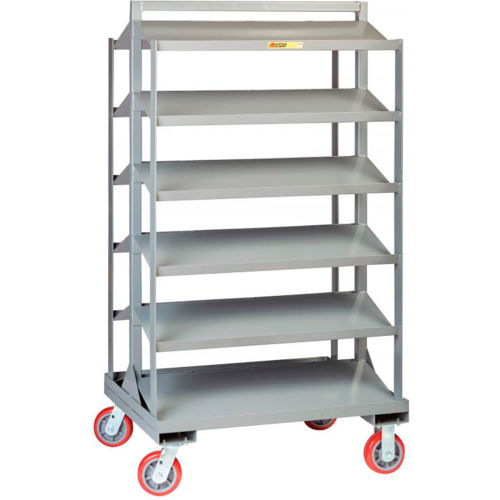 Little Giant Sloped Shelf Bin Cart 6BC-3036-6PY Dual Sided - 36"L x 30"W x 66"H
