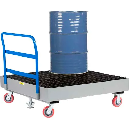 Little Giant® 4 Drum Spill Containment Cart with Floor Lock SSB51516PYFL