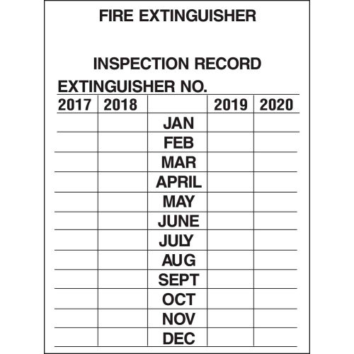 Brady&#174; 103632 Fire Extinguisher Inspection Record Tags, 3&quot;H X 2-1/4&quot;W, 10/Pkg, 2-1/4&quot;W x 3&quot;H