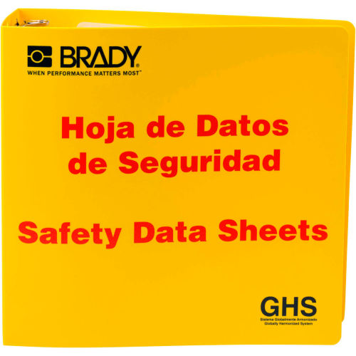Brady&#174; 121186 GHS 3&quot; Safety Data Sheet (SDS) Binder, Spanish, Polyethylene, 3-1/2&quot;W x 11&quot;H
