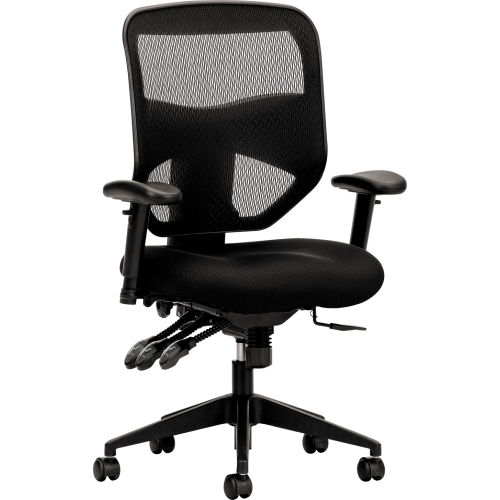 basyx® by HON® Ergonomic Executive Chair with Mesh Back - Fabric - High Back - Black