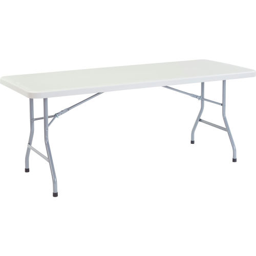 NPS Plastic Folding Table - 72" x 30" - Speckled Gray