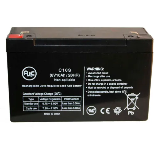 Teledyne Big Beam S610 6V 12Ah Emergency Light Replacement Battery: Emergency Light