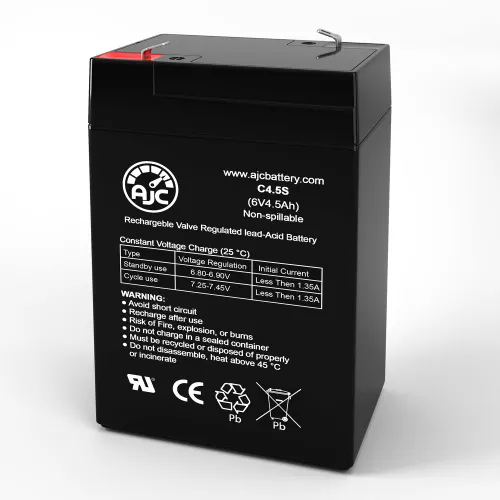 AJC® Portalac GS PE4.5F1 Emergency Light Replacement Battery 4.5Ah, 6V, F1