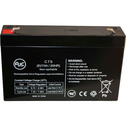 AJC® Chloride 100-001-0066 6V 7Ah Emergency Light Battery