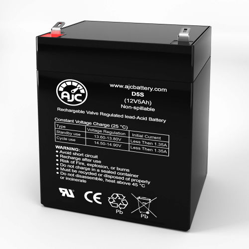 AJC&#174; Panasonic LCR6.5BP Emergency Light Replacement Battery 5Ah, 12V, F1