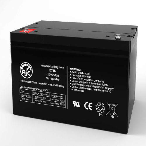 AJC&#174; Permobil C400 Vertical Wheelchair Replacement Battery 75Ah, 12V, IT