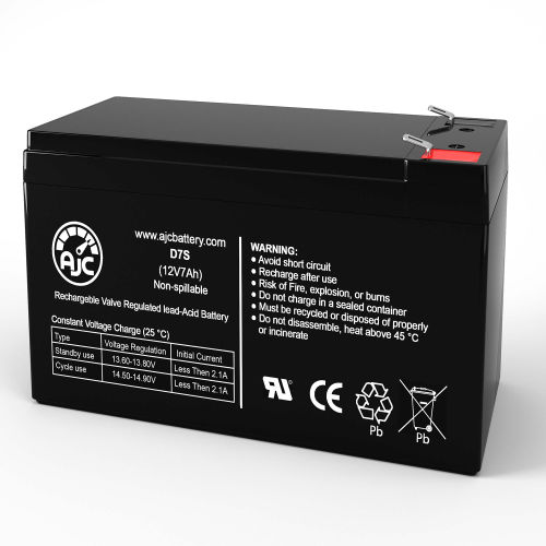 AJC® ONeAC ON600 UPS Replacement Battery 7Ah, 12V, F2