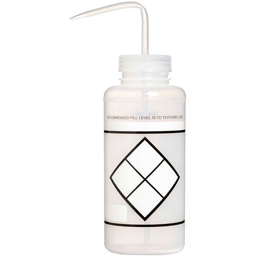 Bel-Art LDPE Wash Bottles 116463832, 1000ml, Write On Label, Natural Cap, Wide Mouth, 6/PK