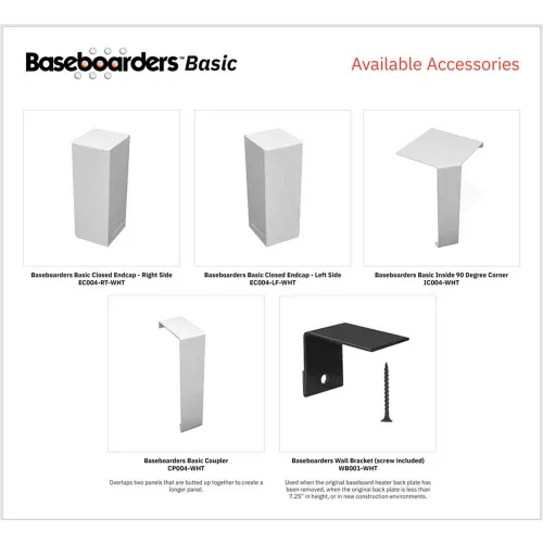 Baseboarders Premium Series 4 ft. Galvanized Steel Easy Slip-On Baseboard Heater Cover in White
