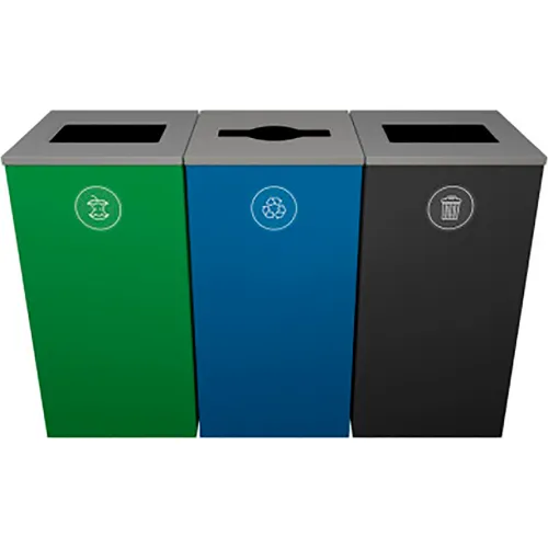 Busch Systems Spectrum Triple Cube Recycling Station For Organics
