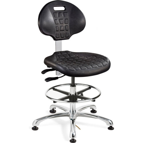 Bevco 7551E Everlast E Polyurethane ESD Chair, Aluminum Base, ESD Mushroom Glides, Black