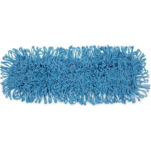 24" x 5" Looped-End Cotton/Synthetic Dust Mop Head, Blue - UNS1124