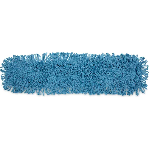 Dust Mop Head, Cotton/Synthetic Blend, 36 x 5, Looped-End, Blue Dust Mop Head, Cotton/Synthetic Blend, 36 x 5, Looped-End, Blue